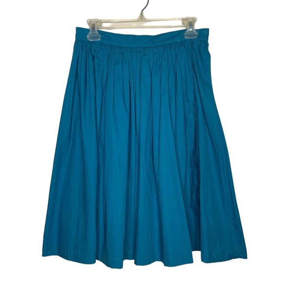 Vintage Saint Laurent Rive Gauche Blue Cotton Skirt IT40 - Picture 1 of 6